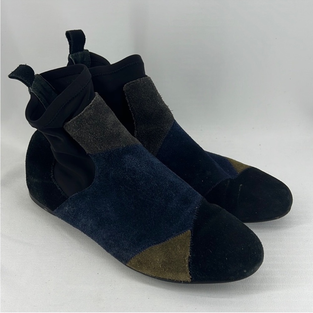 Multicolor Suede Ankle Boots